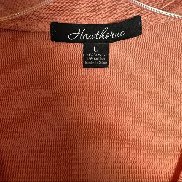 Hawthorne women’s lightweight button-up cardigan, size L
Peach/orange in color - Picture 2 of 5
